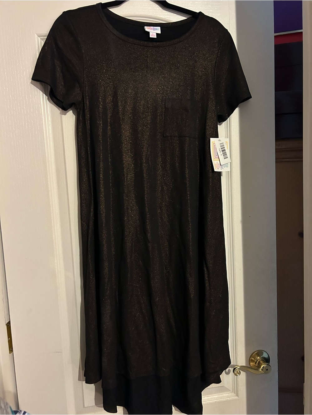 LuLaRoe Carly Black Shimmer Dress holiday Small